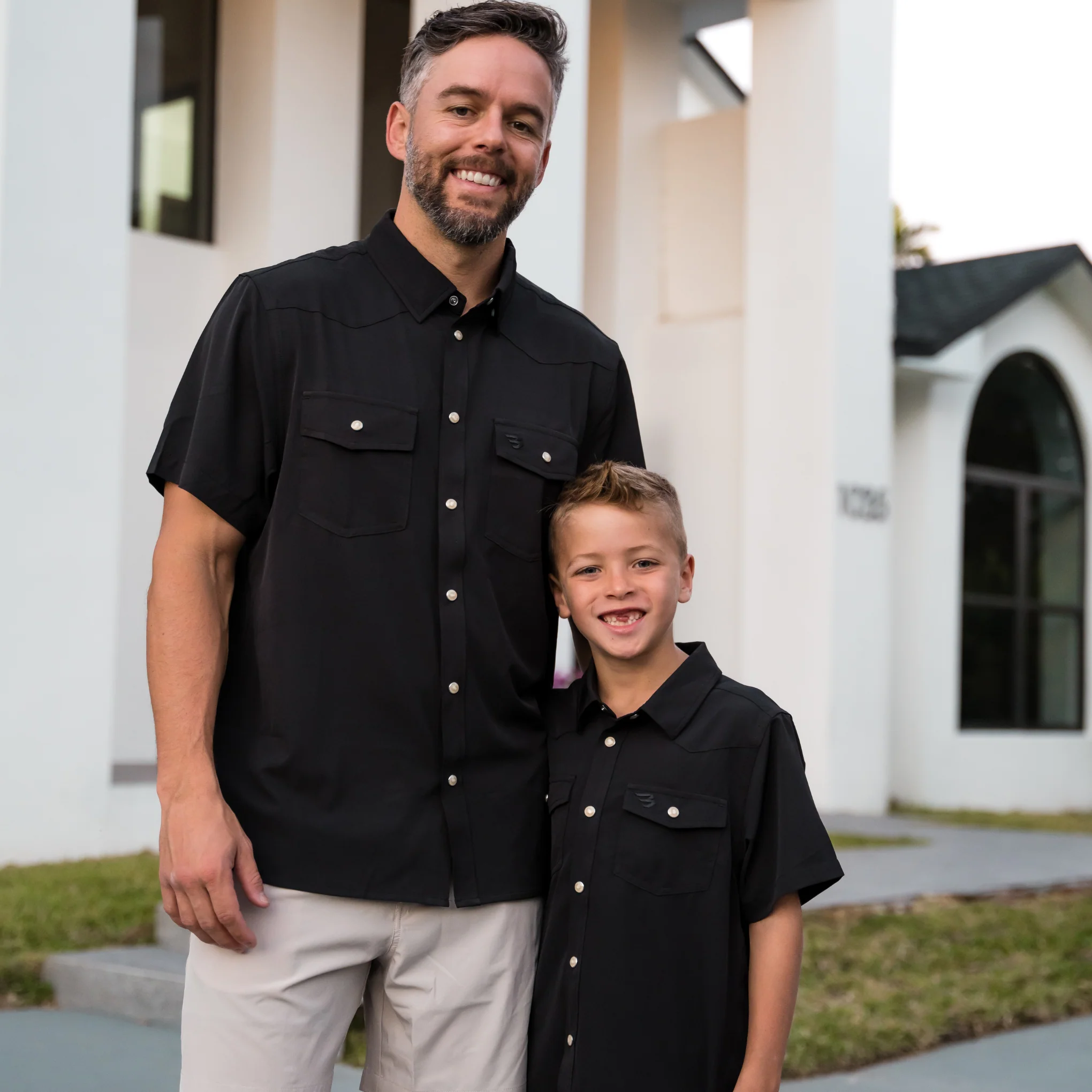 Father and Son Bundle - Performance Western Shirt - Black - Image 3