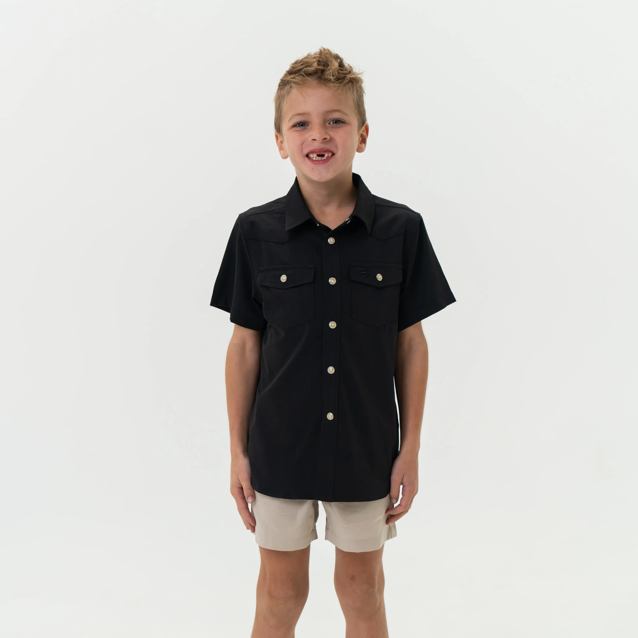 Father and Son Bundle - Performance Western Shirt - Black - Image 4