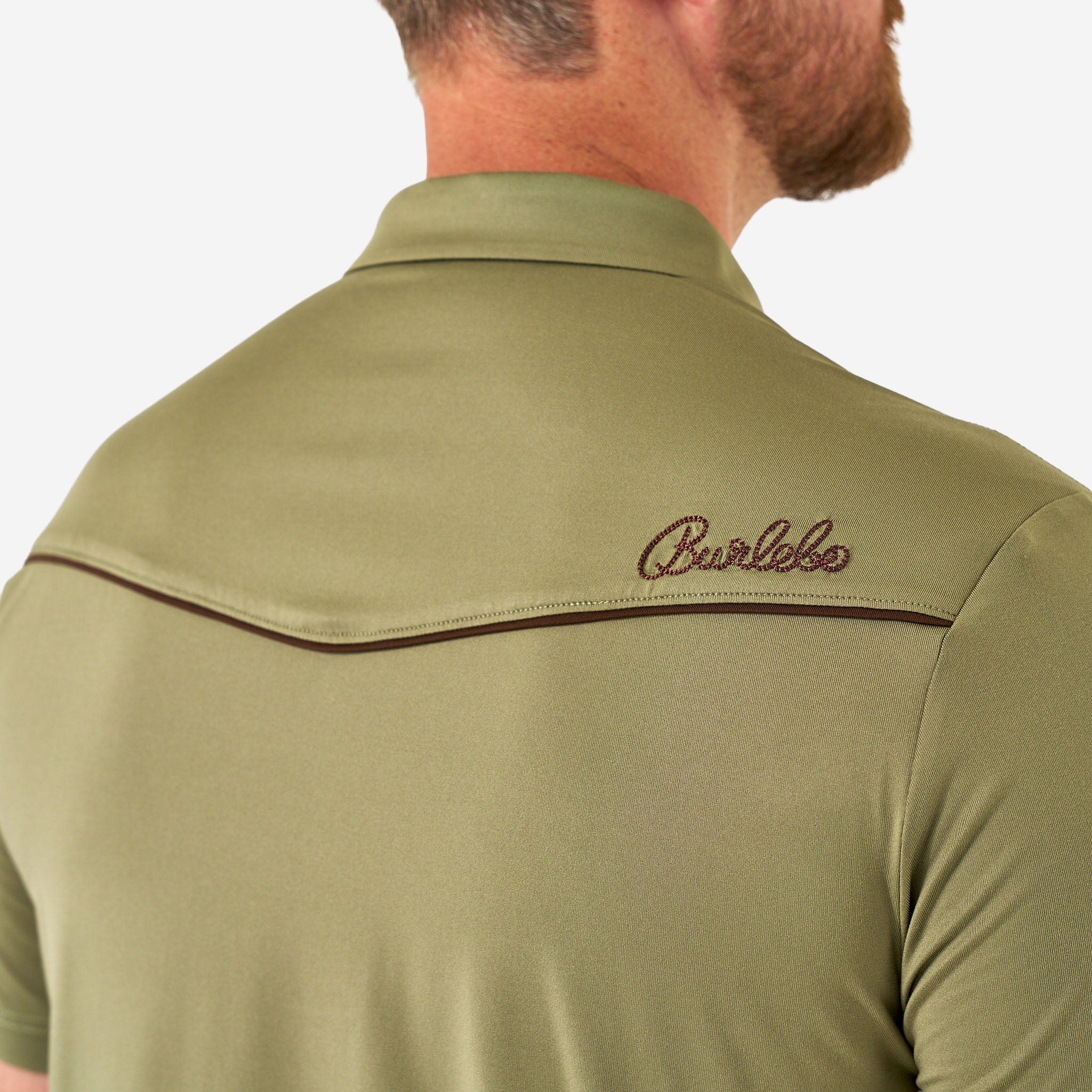 Pearl Snap Performance Polo - Whitetail Deer - Green - Image 5