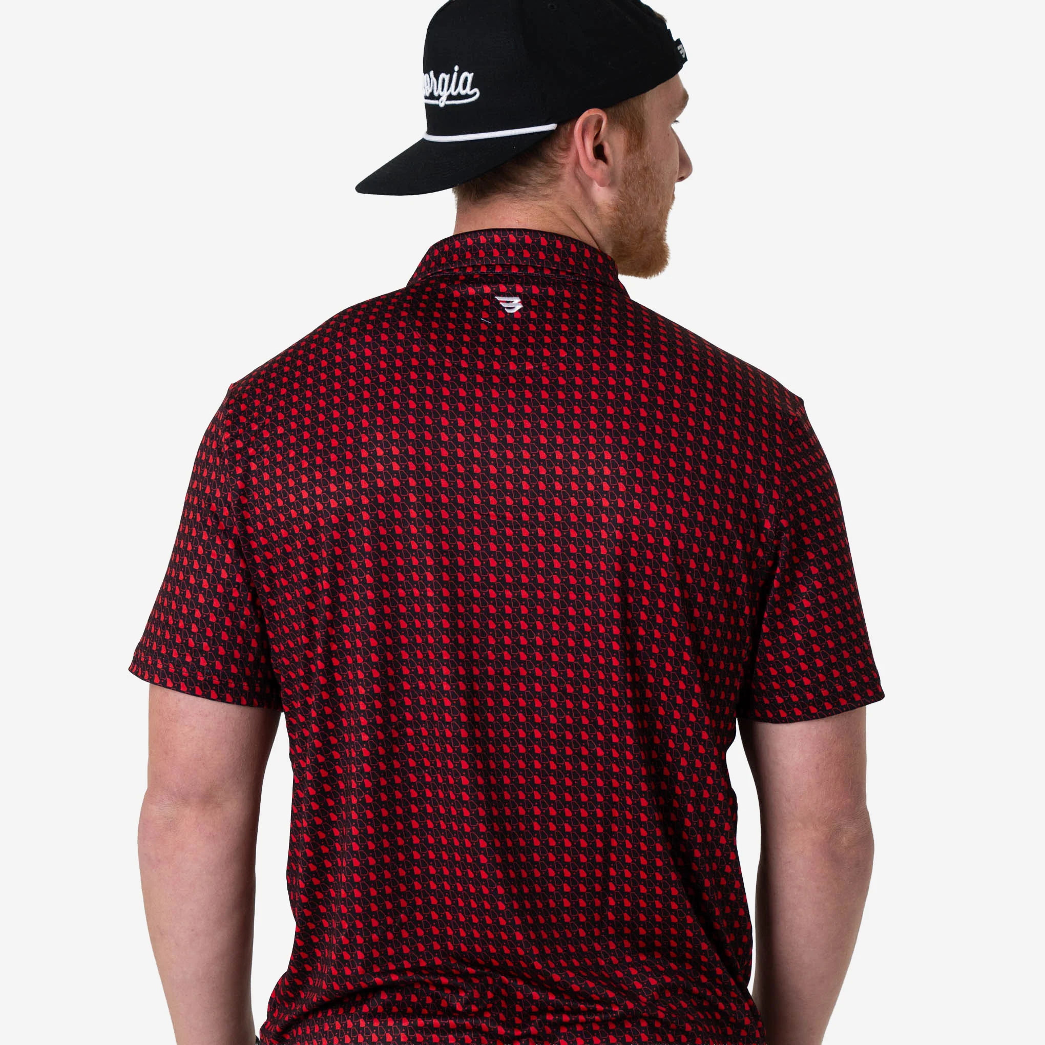 Performance Polo - Georgia - Black & Red - Image 4
