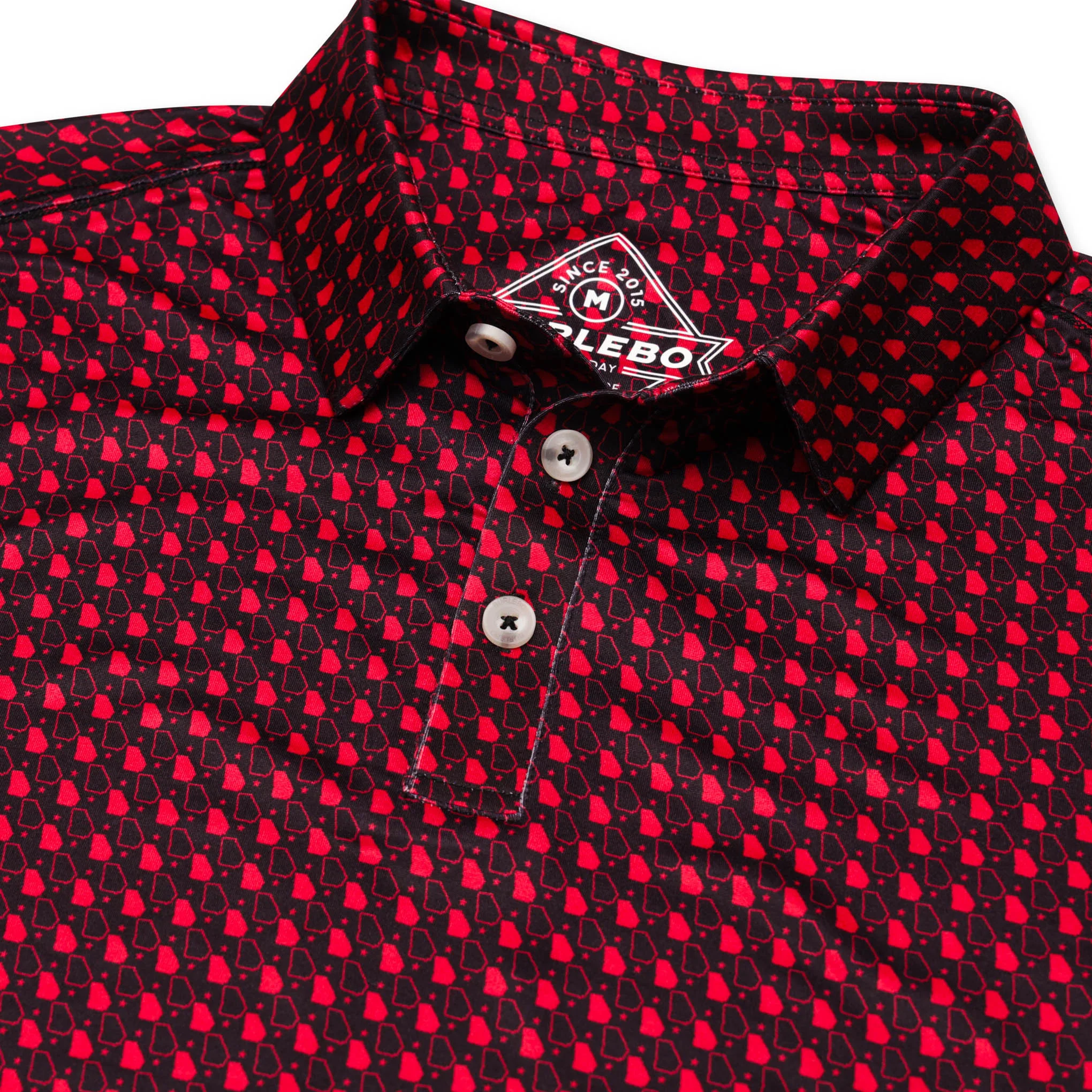Performance Polo - Georgia - Black & Red - Image 6