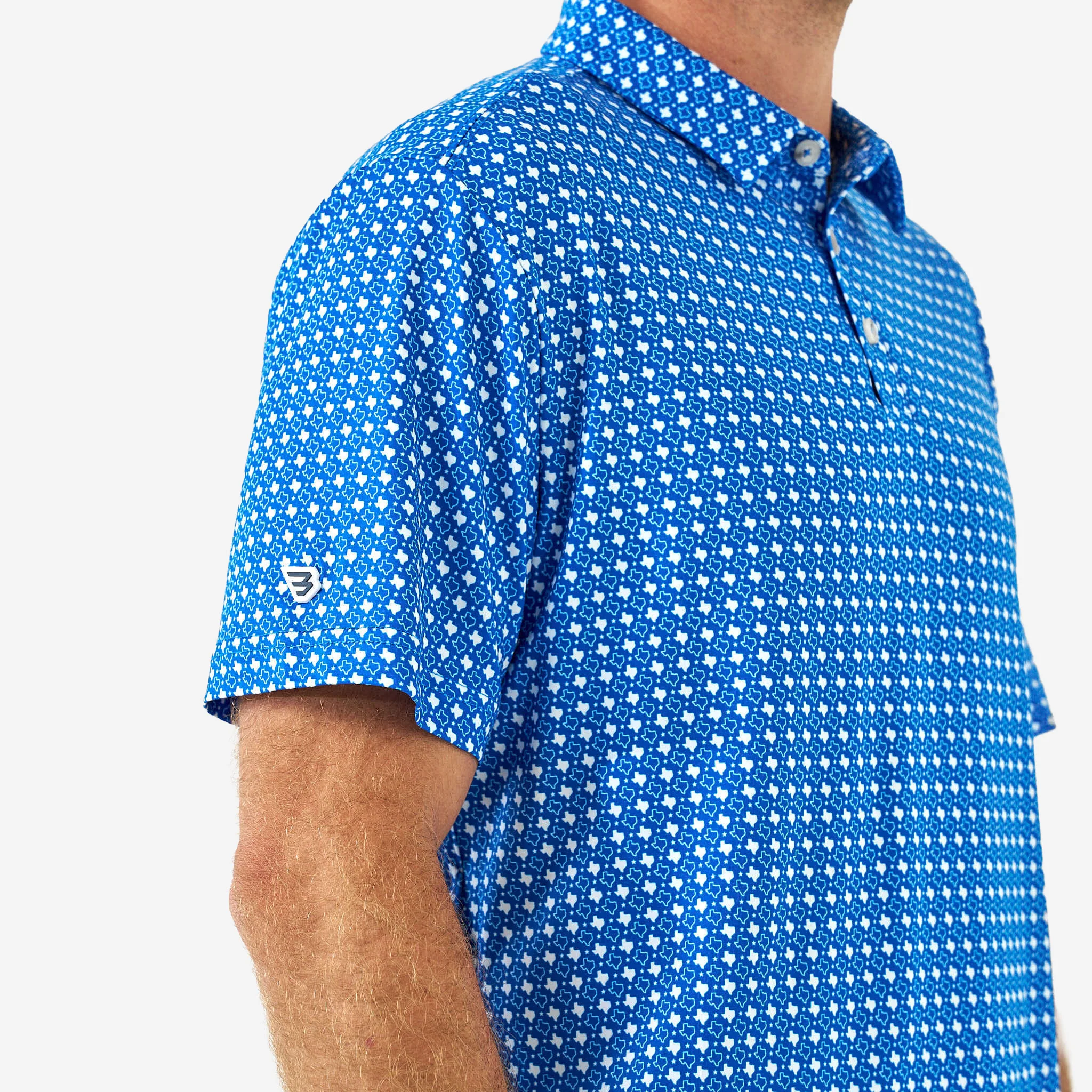 Performance Polo - Texas - Blue & White - Image 4
