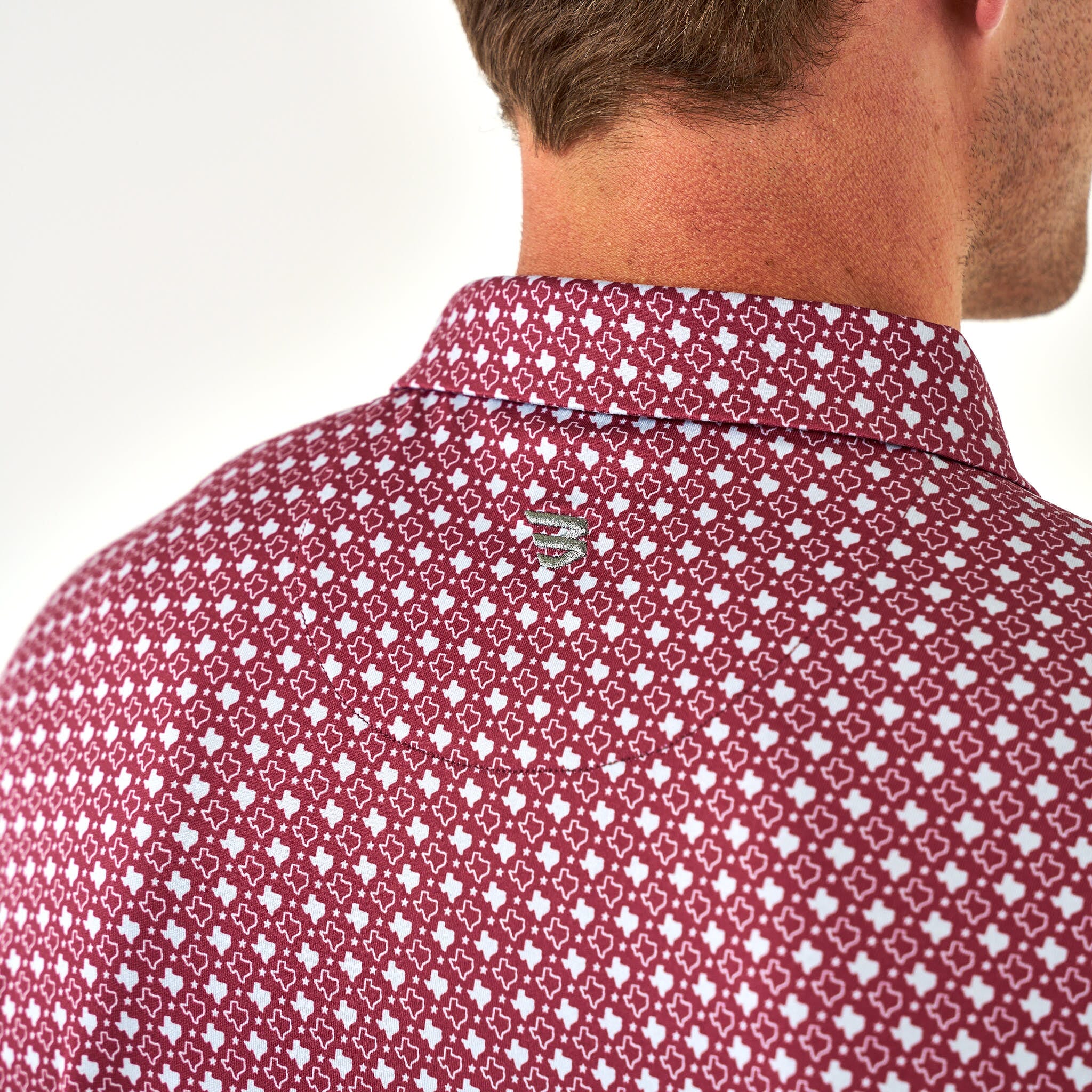 Performance Polo - Texas - Maroon & Grey - Image 6