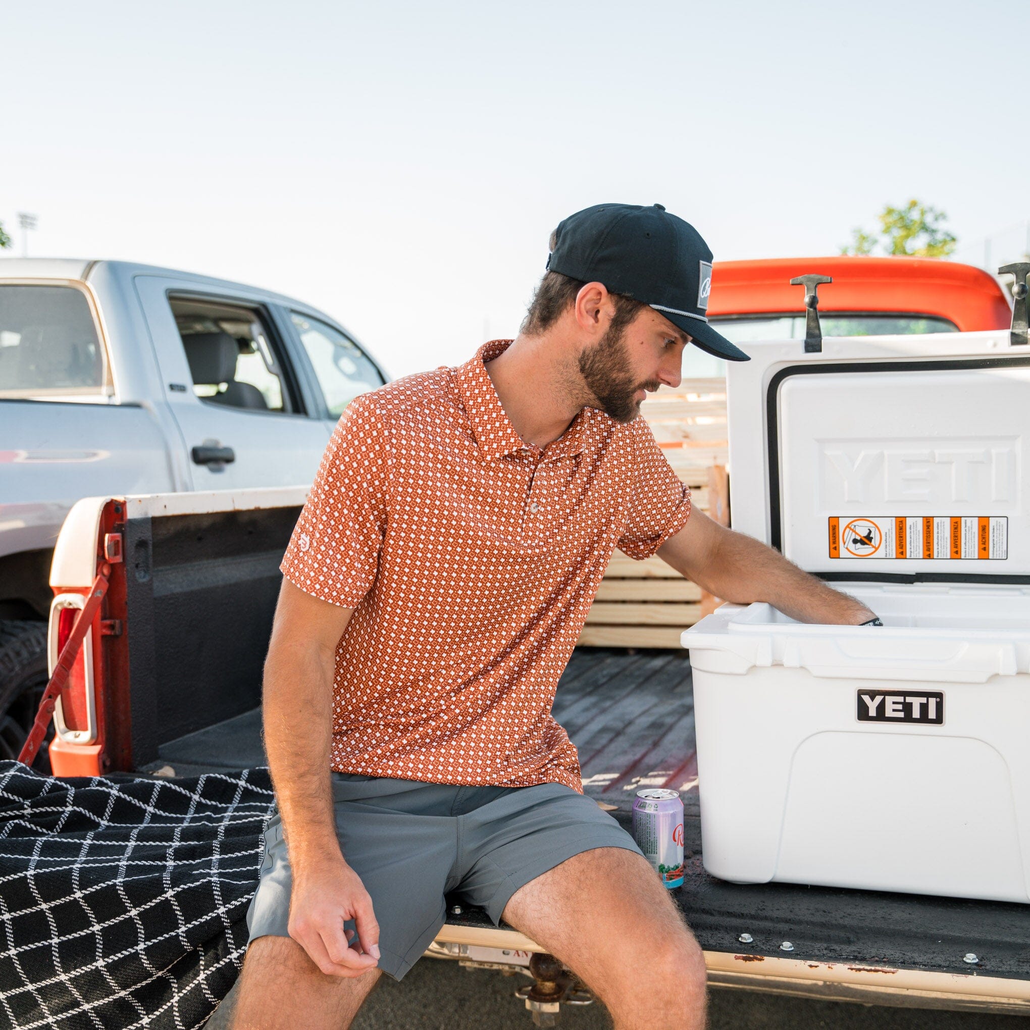 Performance Polo - Texas - Orange & White - Image 6