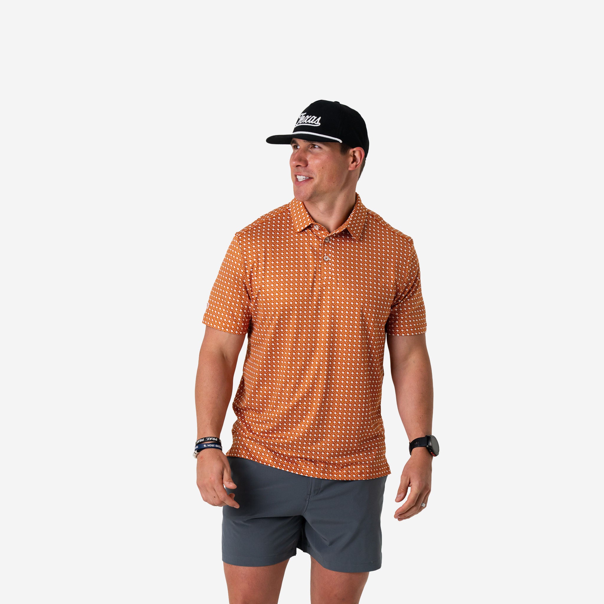 Performance Polo - Texas - Orange & White - Image 8