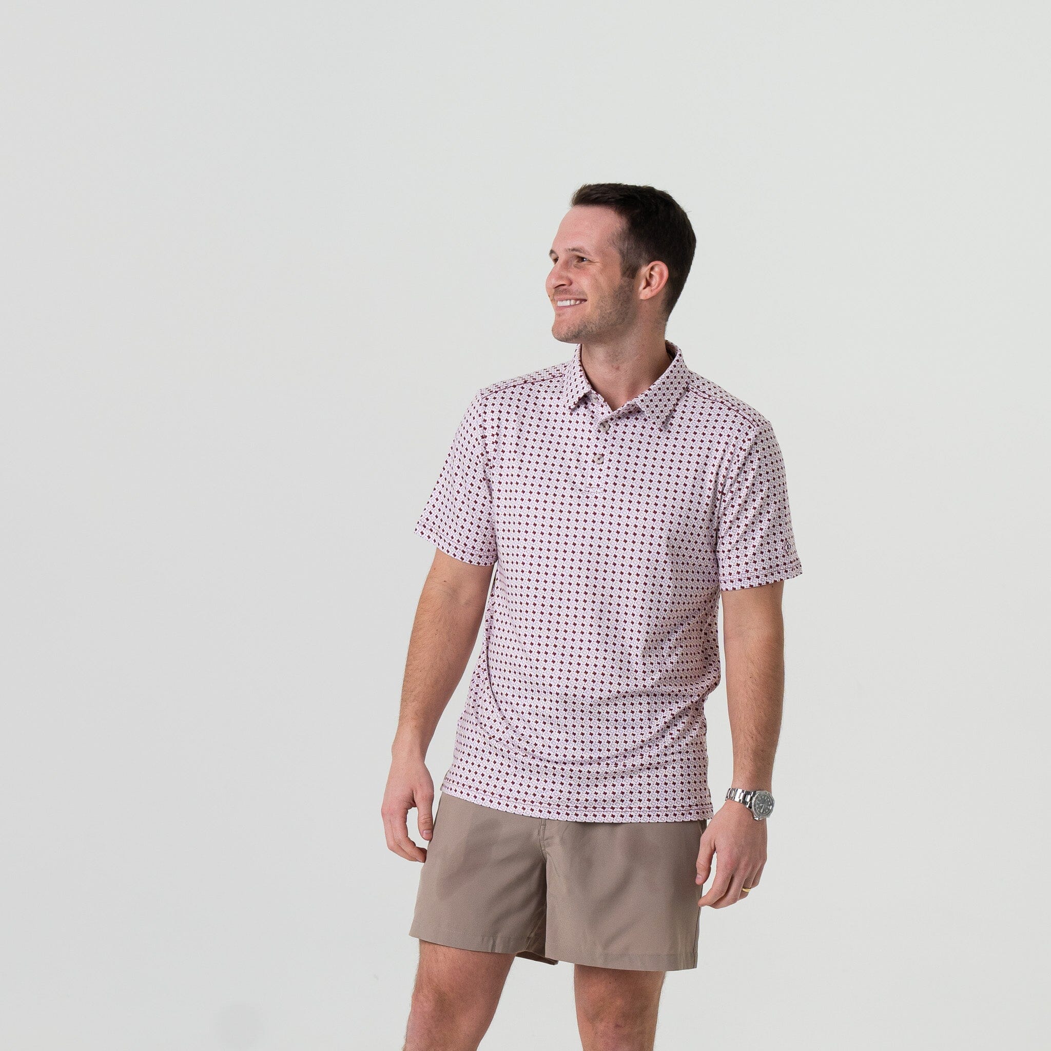 Performance Polo - Texas - White & Maroon - Image 5