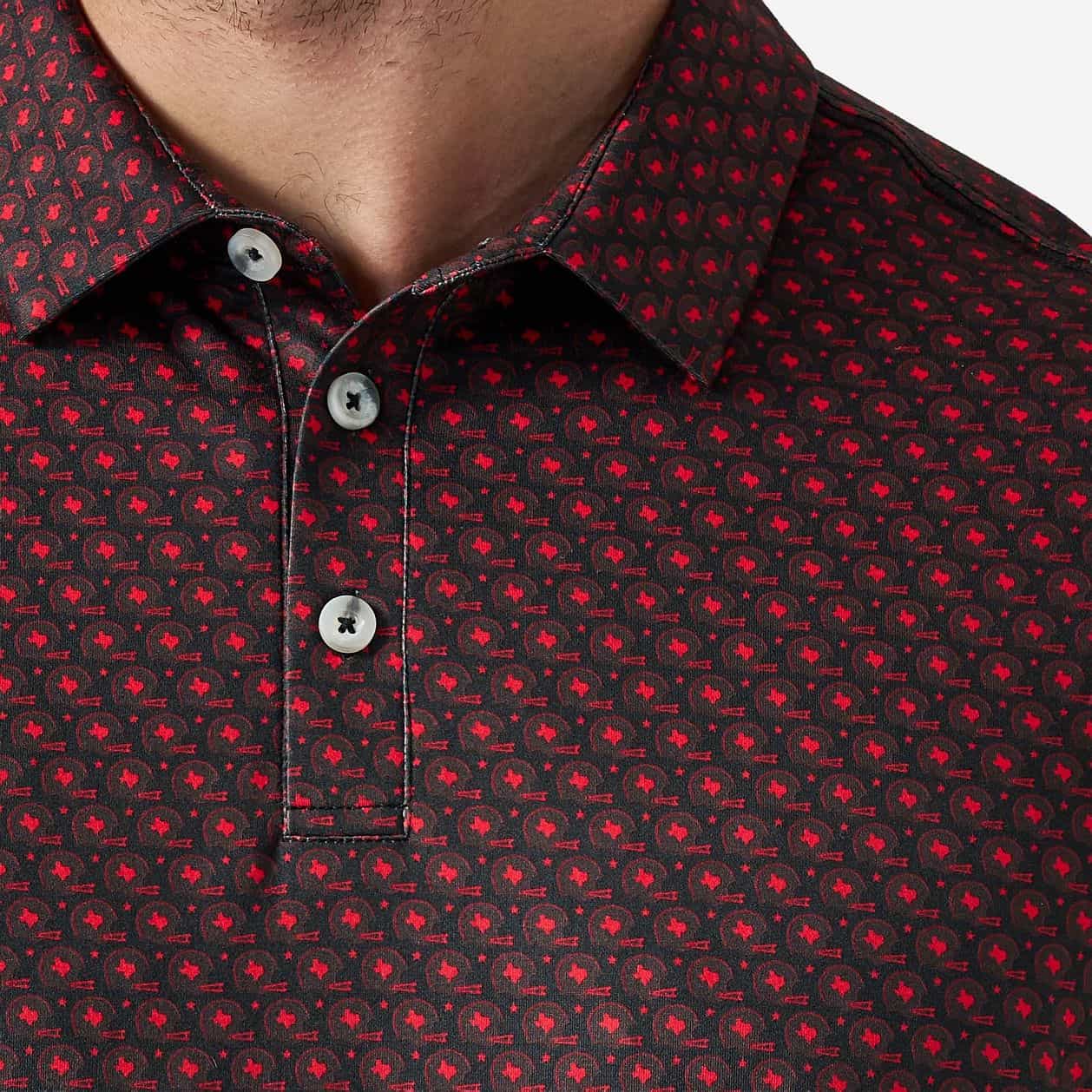 Performance Polo - Vintage Helmets - Black and Red - Image 3