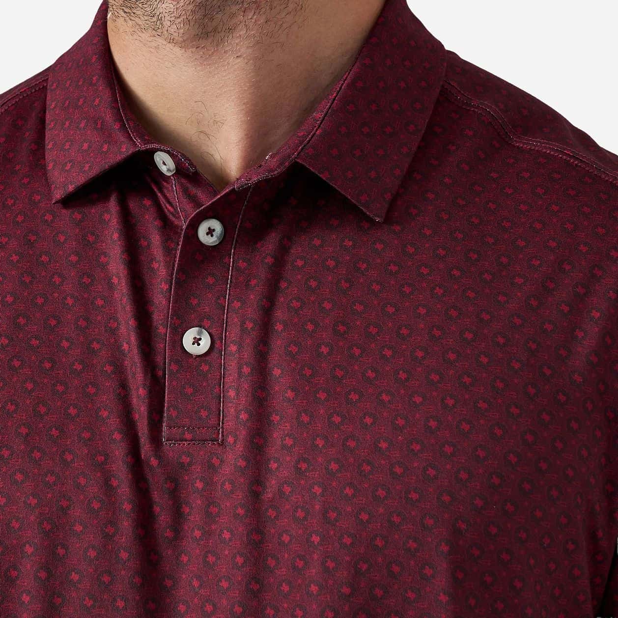 Performance Polo - Vintage Helmets - Maroon - Image 3