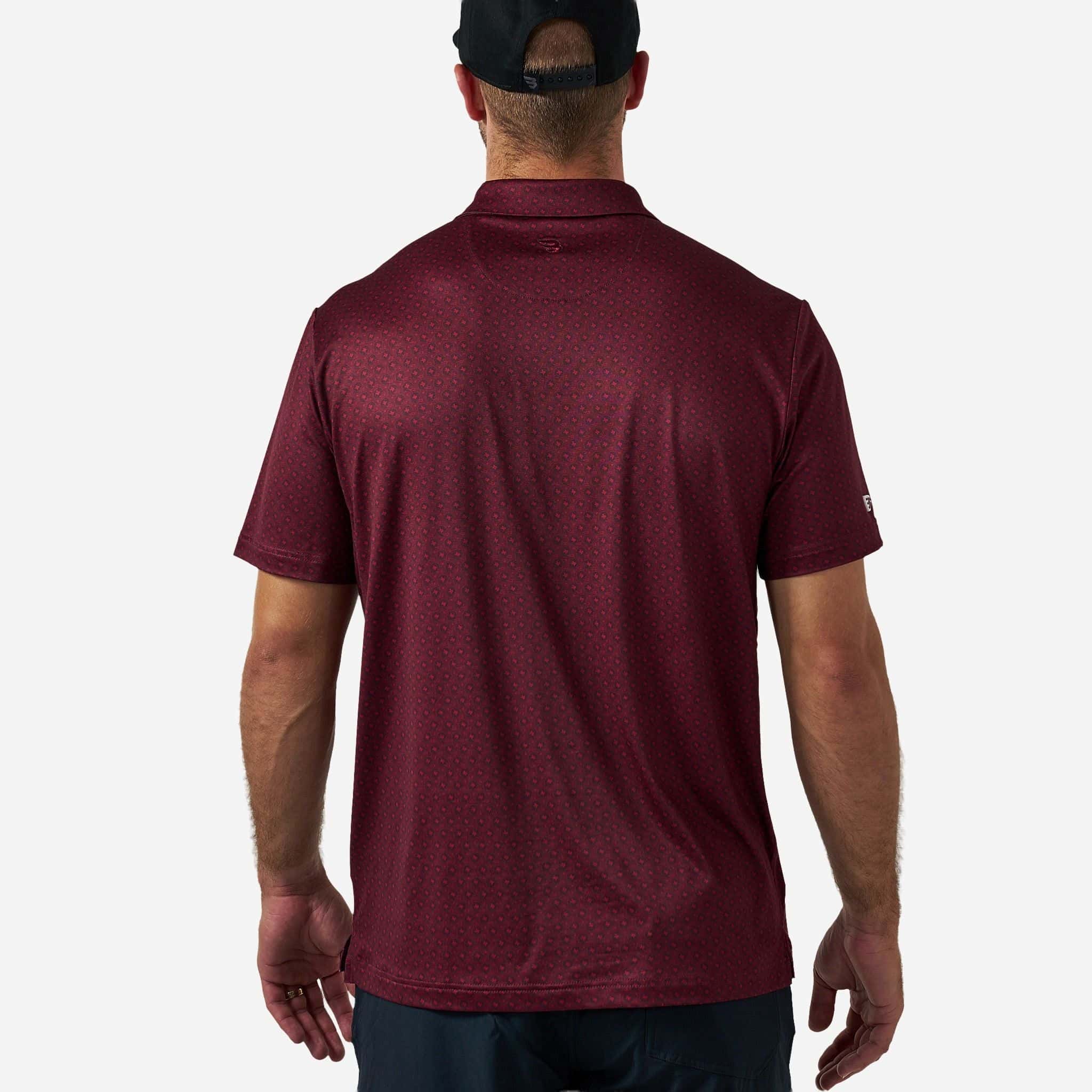 Performance Polo - Vintage Helmets - Maroon - Image 4