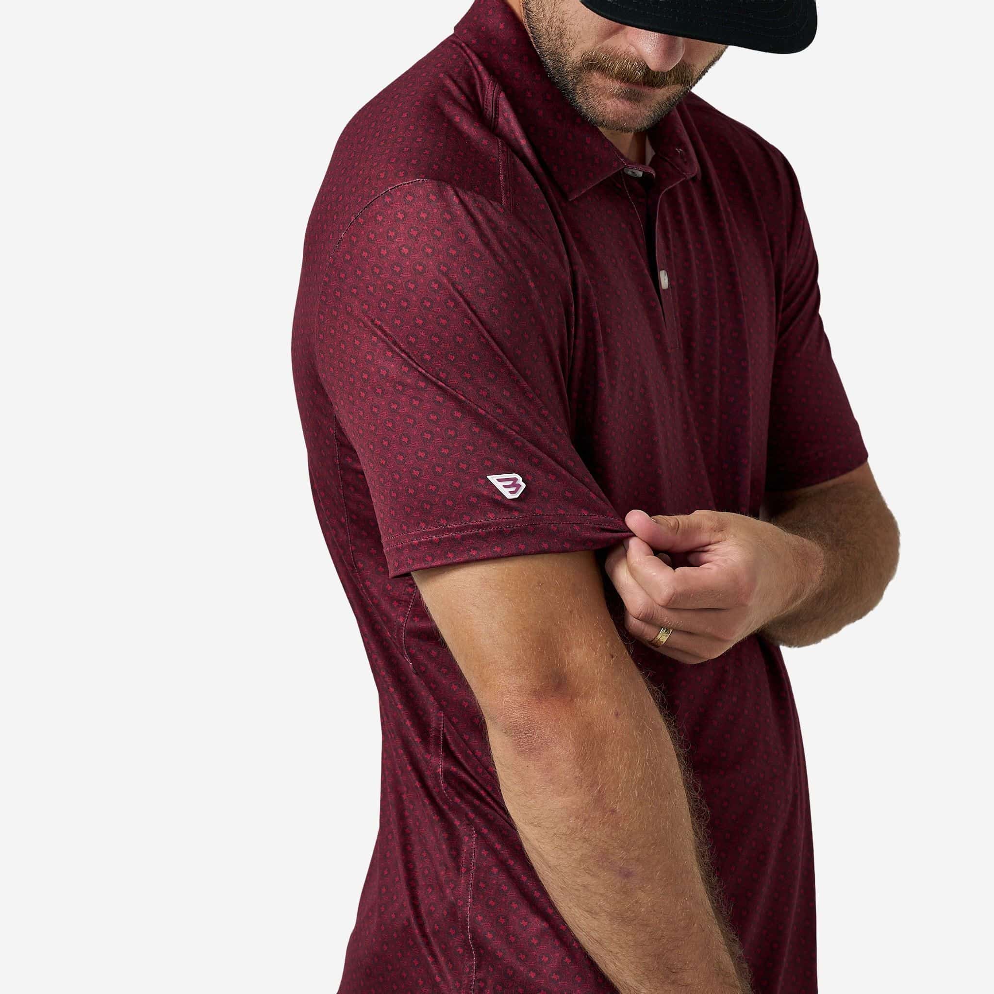 Performance Polo - Vintage Helmets - Maroon - Image 6