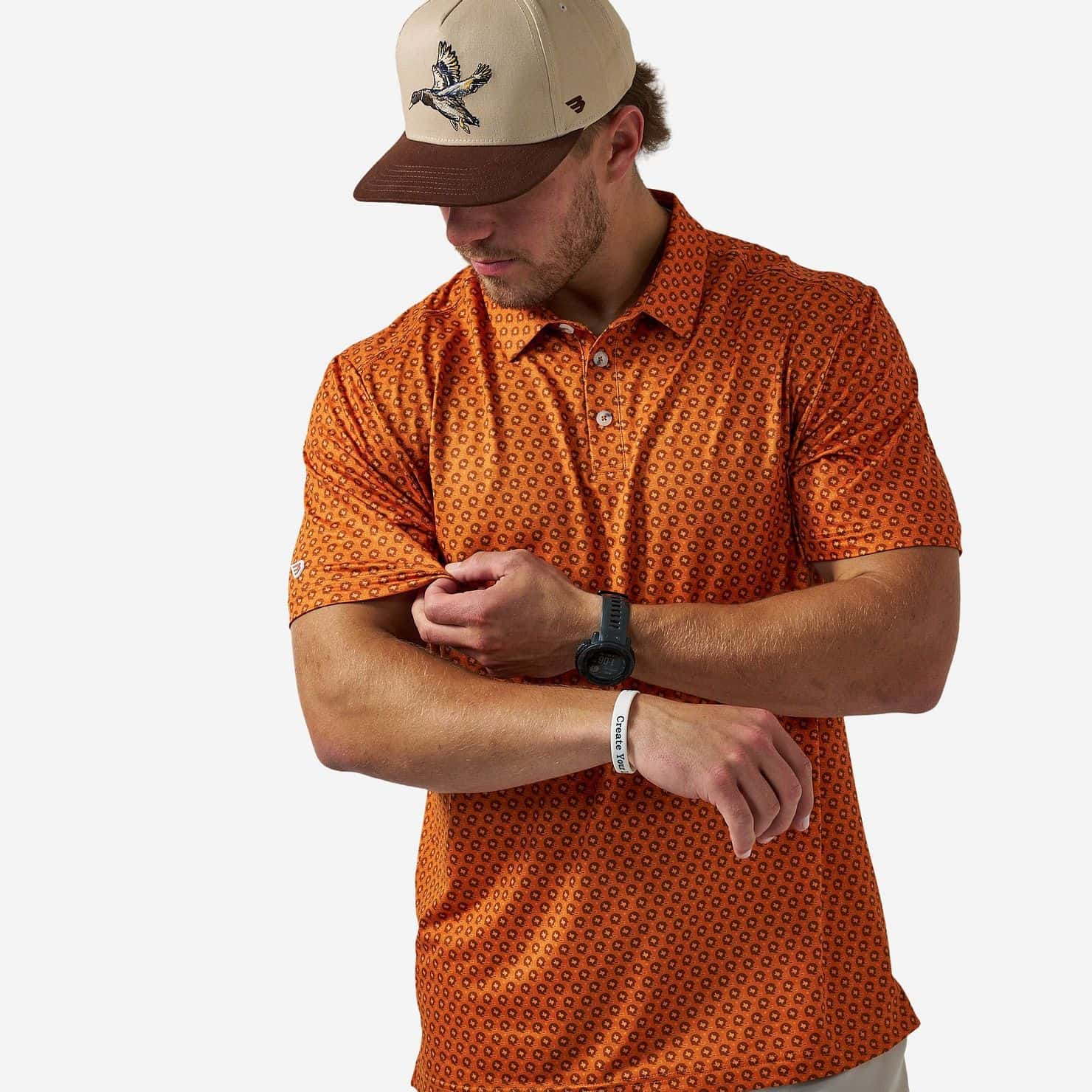 Performance Polo - Vintage Helmets - Orange - Image 6