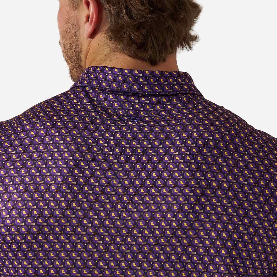 Performance Polo - Vintage Helmets - Purple and Yellow - Image 5