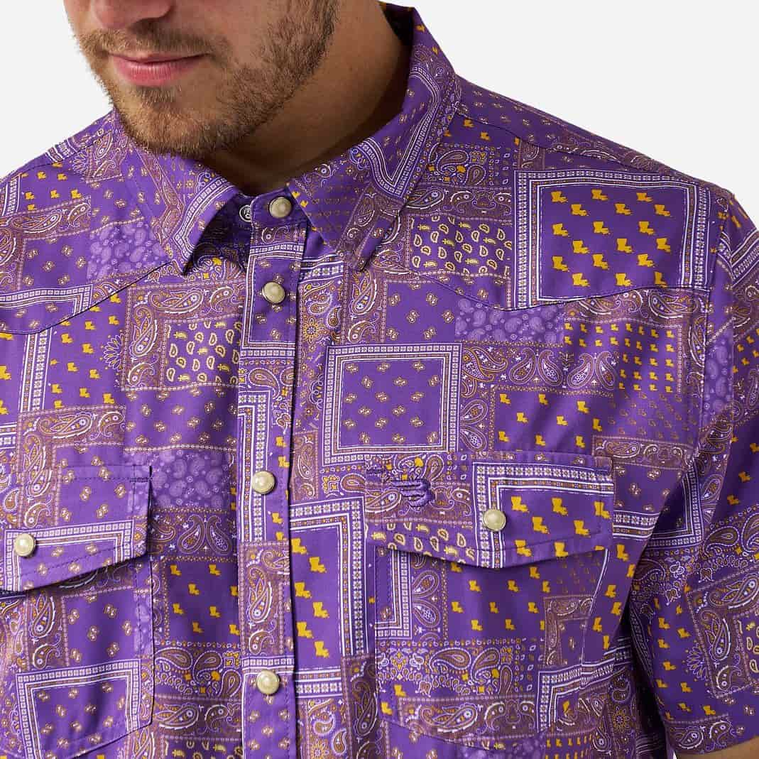 Performance Western Shirt - Louisiana Paisley - Purple - Image 3