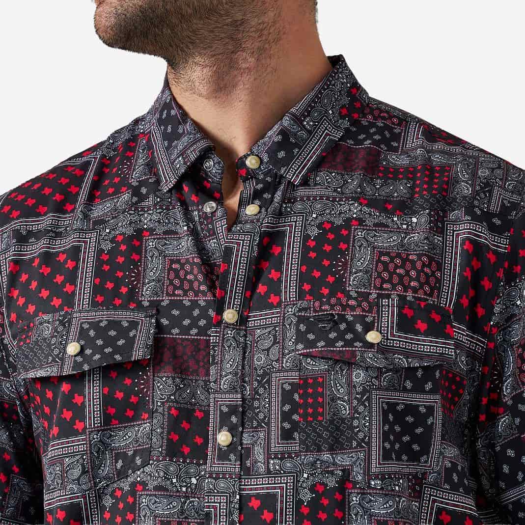Performance Western Shirt - Texas Paisley - Black and Red - Image 3