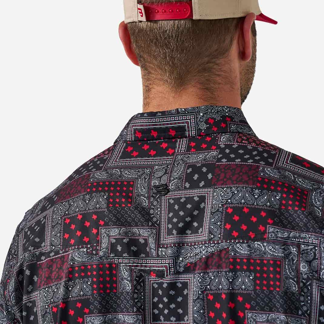 Performance Western Shirt - Texas Paisley - Black and Red - Image 5