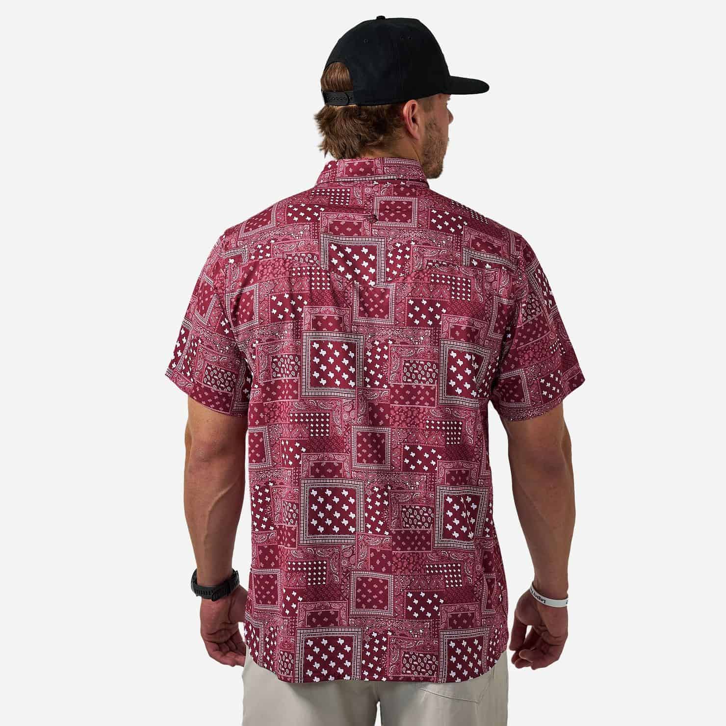 Performance Western Shirt - Texas Paisley - Maroon - Image 4