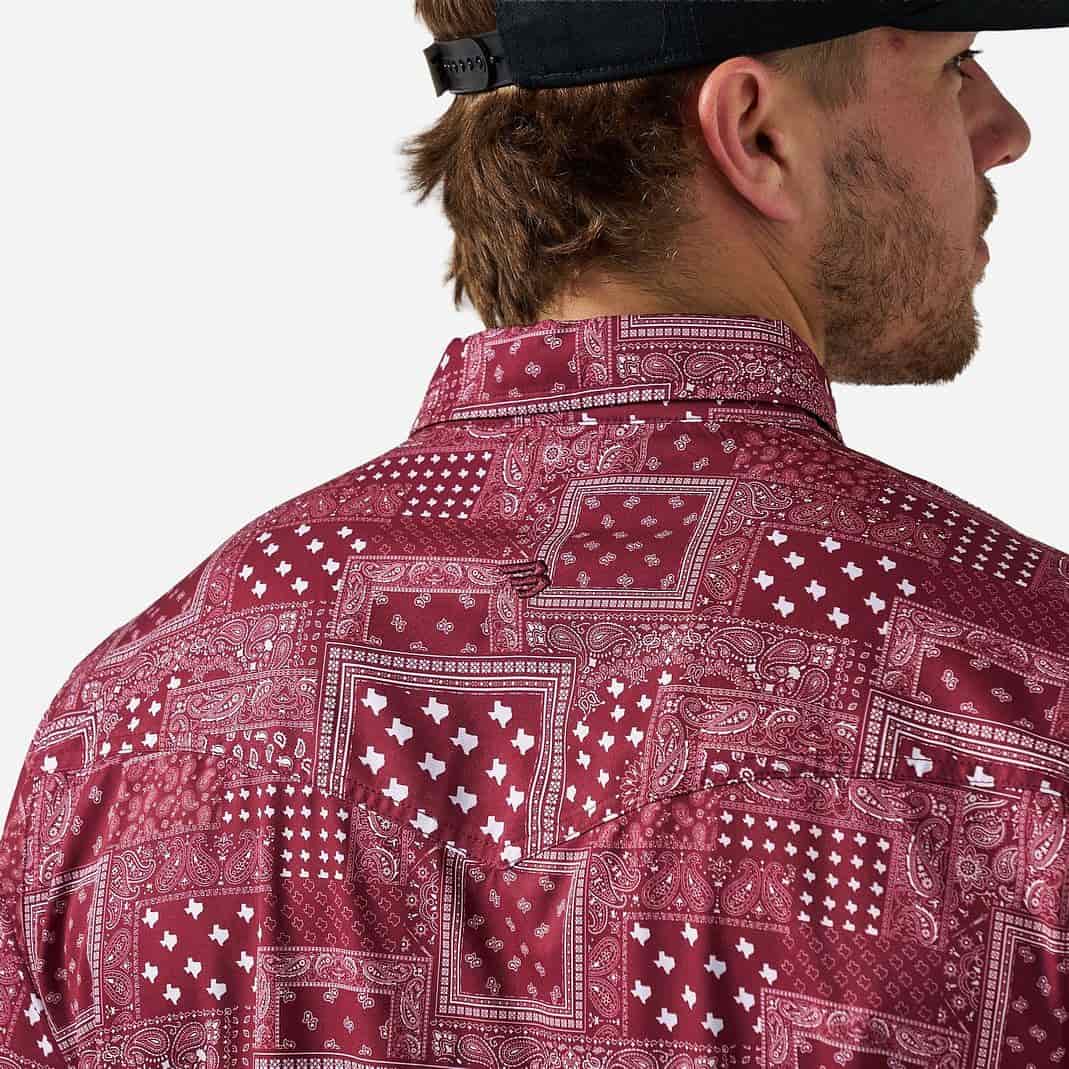 Performance Western Shirt - Texas Paisley - Maroon - Image 5