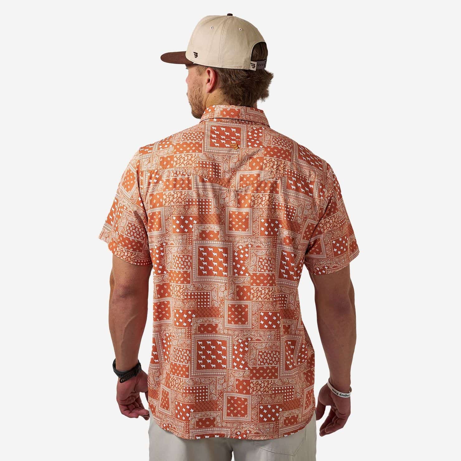 Performance Western Shirt - Texas Paisley - Orange - Image 4