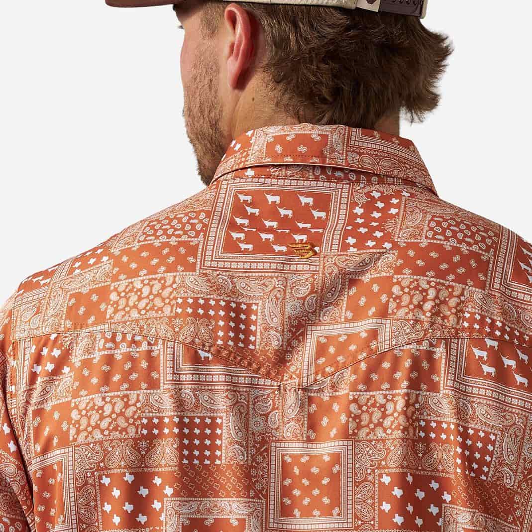 Performance Western Shirt - Texas Paisley - Orange - Image 5