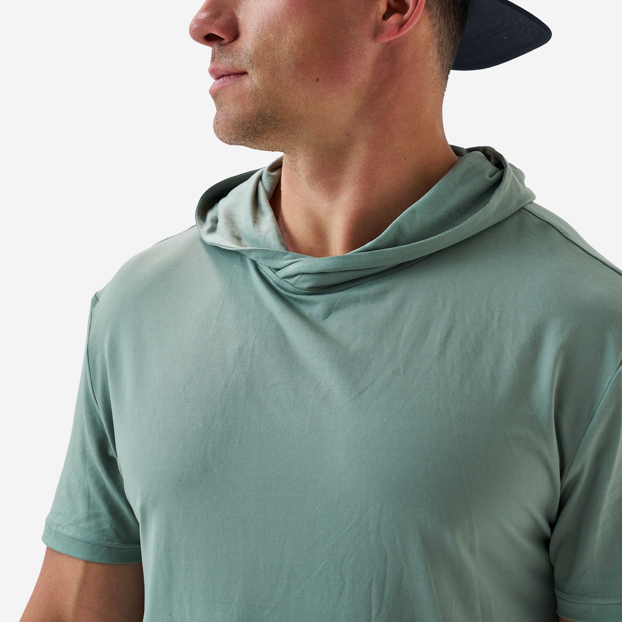 Short Sleeve Performance Hoodie - Sage - Image 3