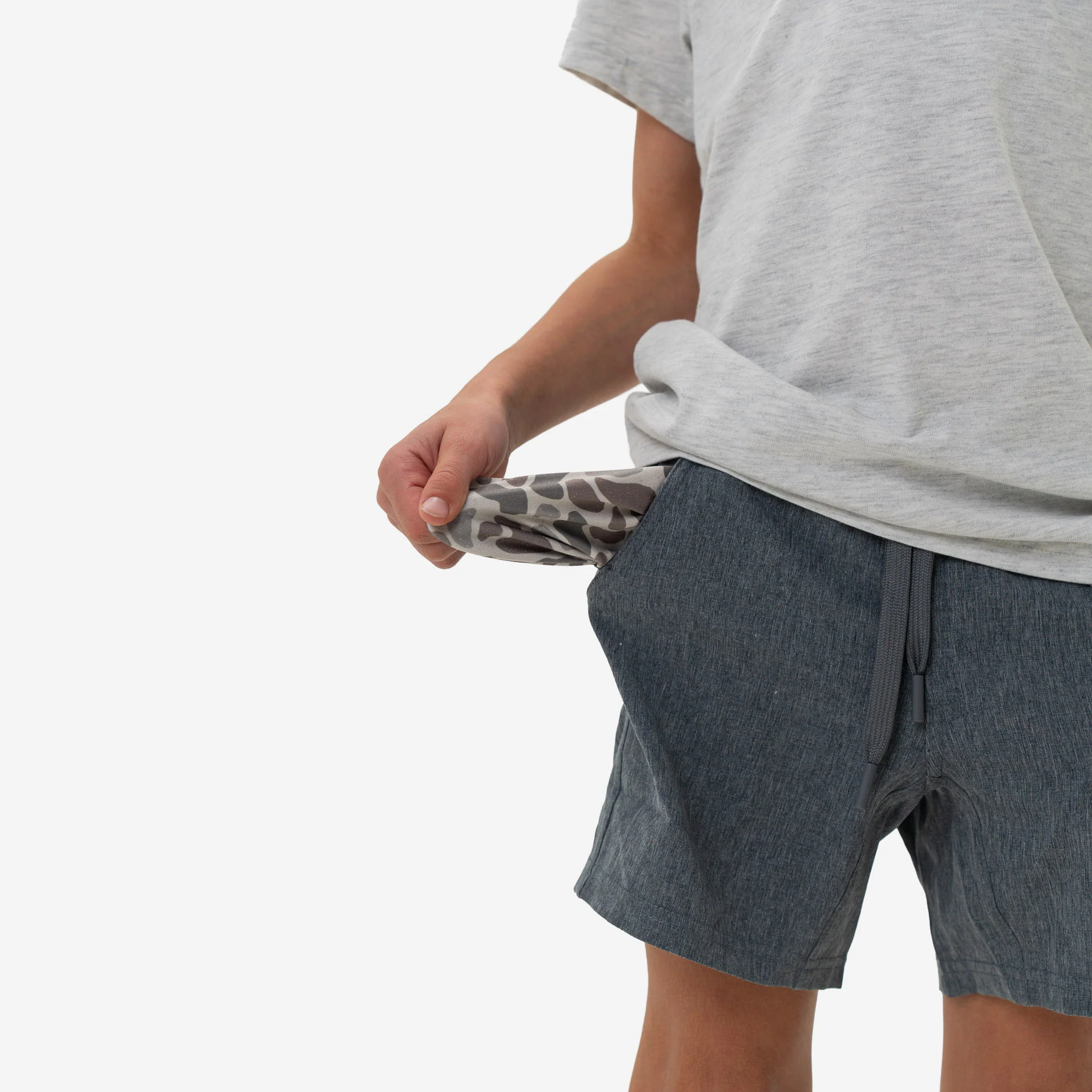 Youth Athletic Short - Grizzly Grey - Deer Camo Liner - Image 4