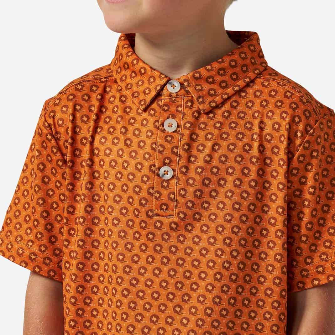 Youth Performance Polo - Vintage Helmets - Orange - Image 3