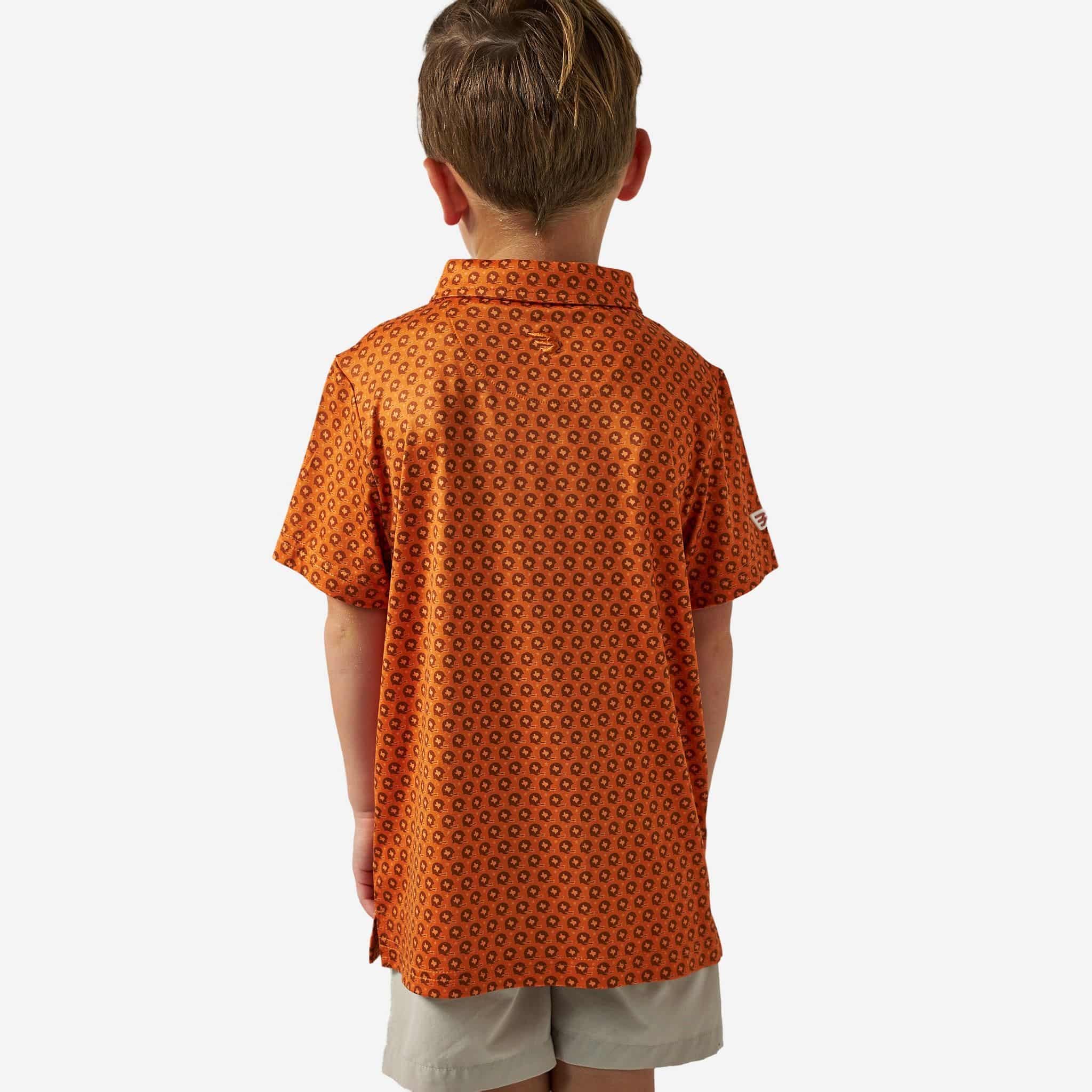 Youth Performance Polo - Vintage Helmets - Orange - Image 4