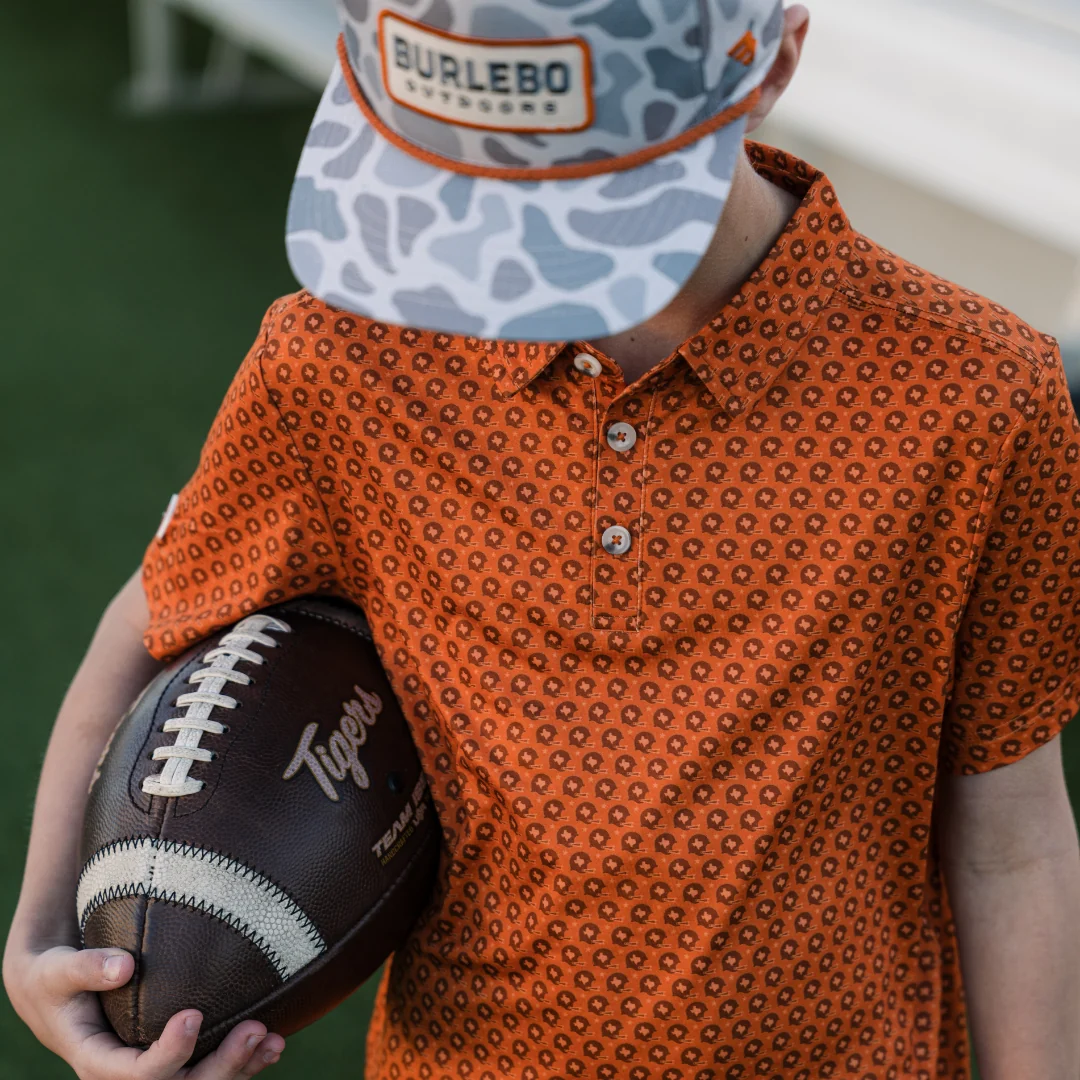 Youth Performance Polo - Vintage Helmets - Orange - Image 6