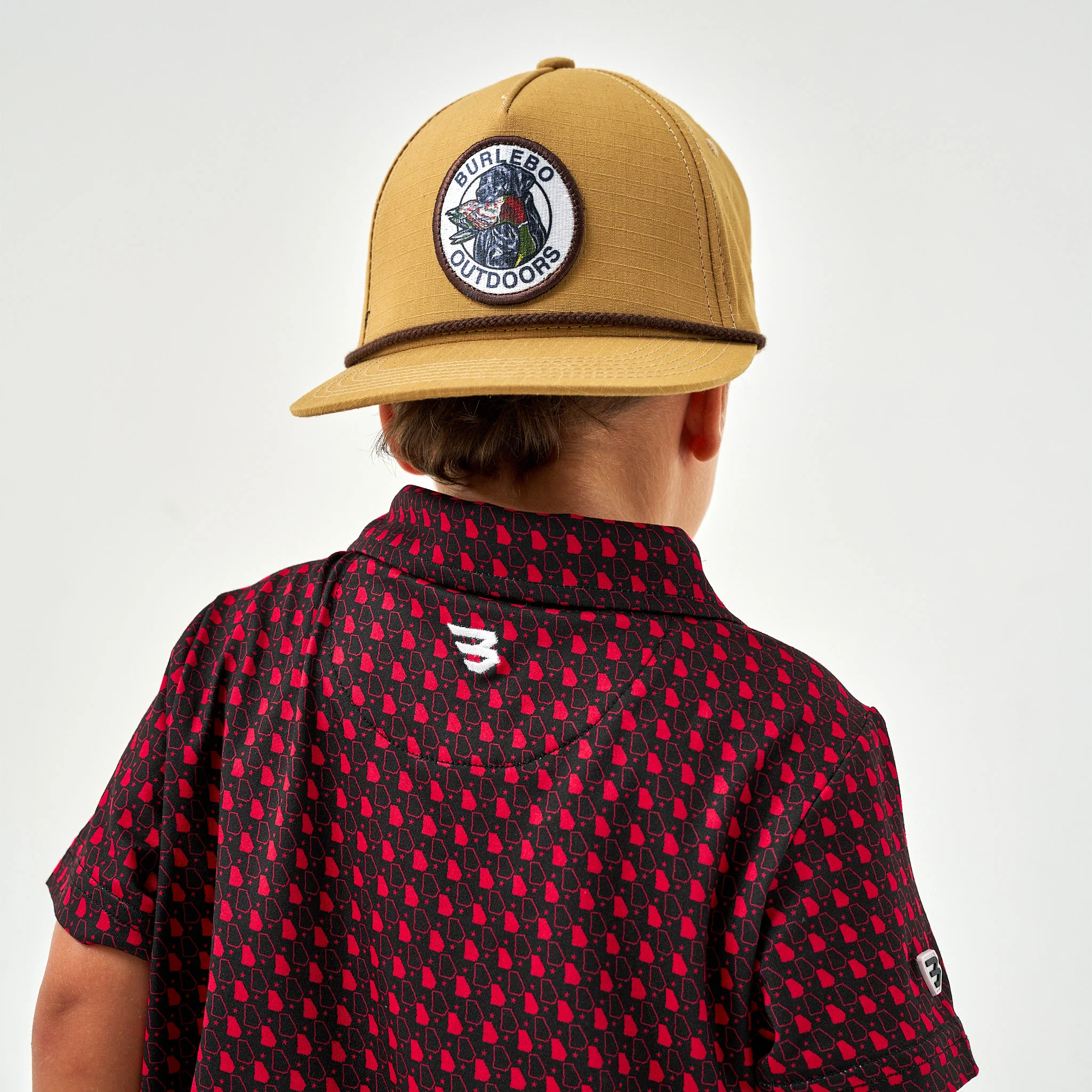 Youth Performance Polo - Georgia - Black & Red - Image 4