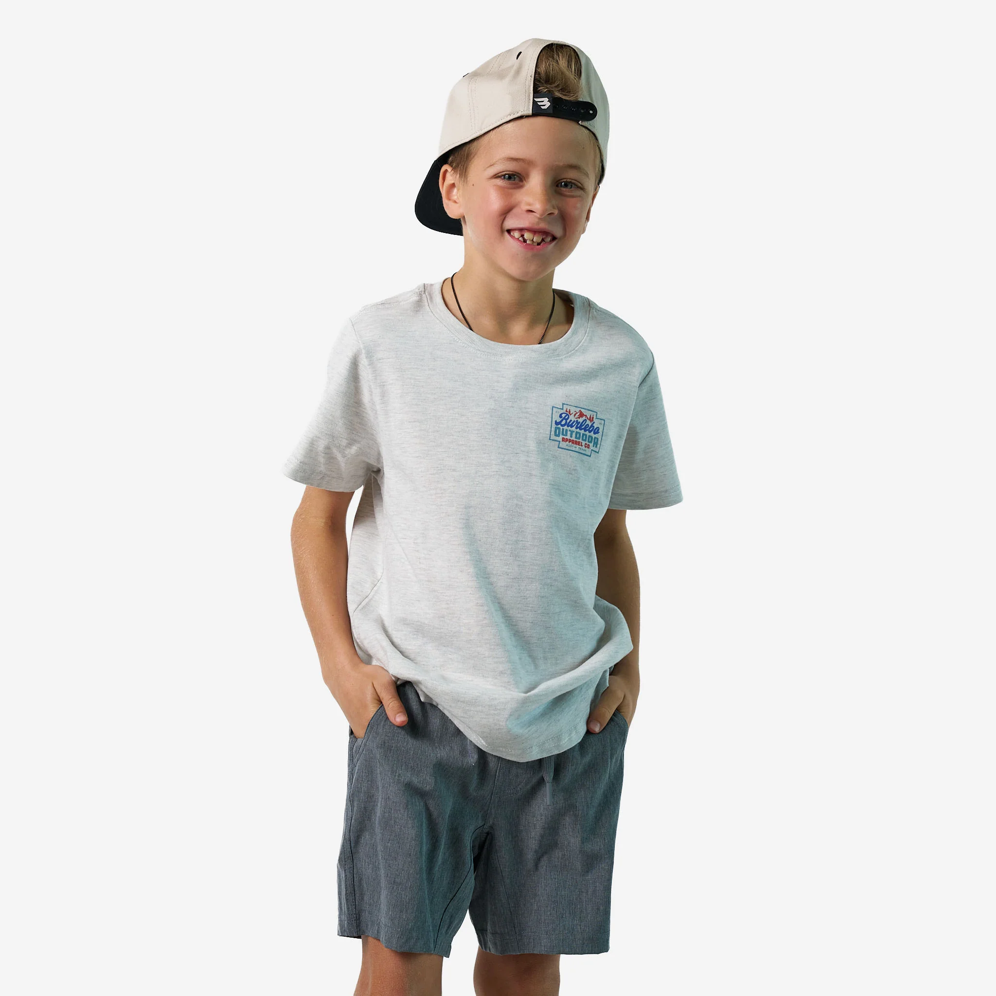 Youth Short Sleeve Tee - Mountain Range - Ash Grey - Image 4