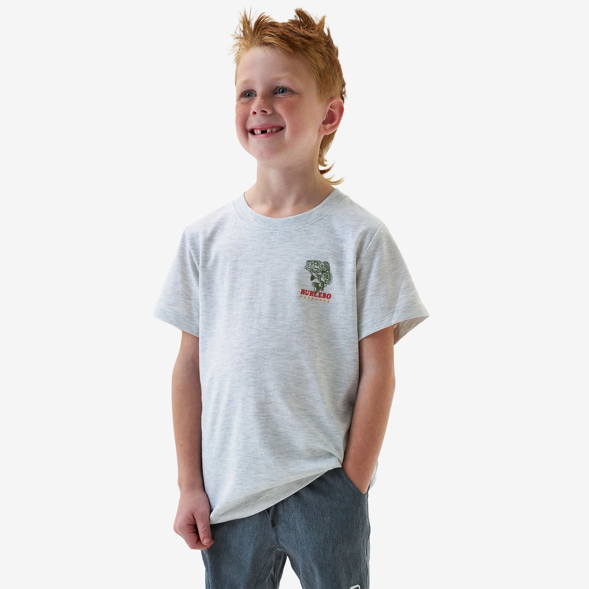 Youth Short Sleeve Tee - Fish Wild - Ash Grey - Image 3